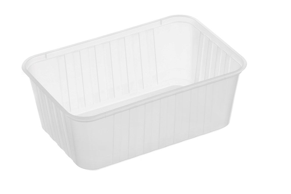 1000ml RECTANGLE RIBBED CONTAINER NATURA